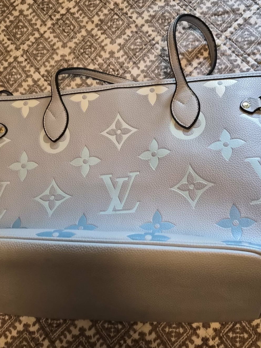 Gray Monogram Tote with Wristlet Pouch - Picture 5 of 8